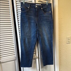 High Waist Straight Ankle Jeans